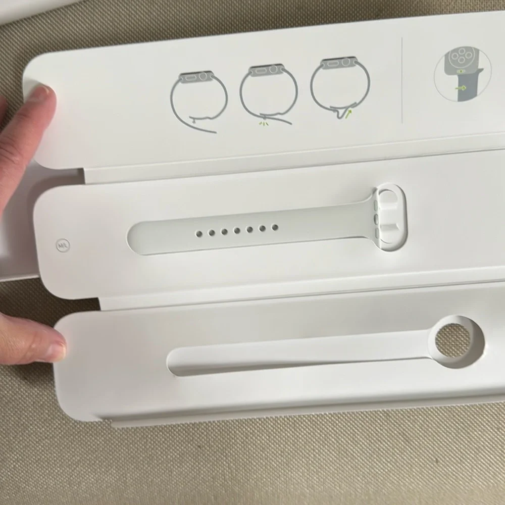 Official Apple Watch white band M/L side only  38 mm NWT; one side only M/L